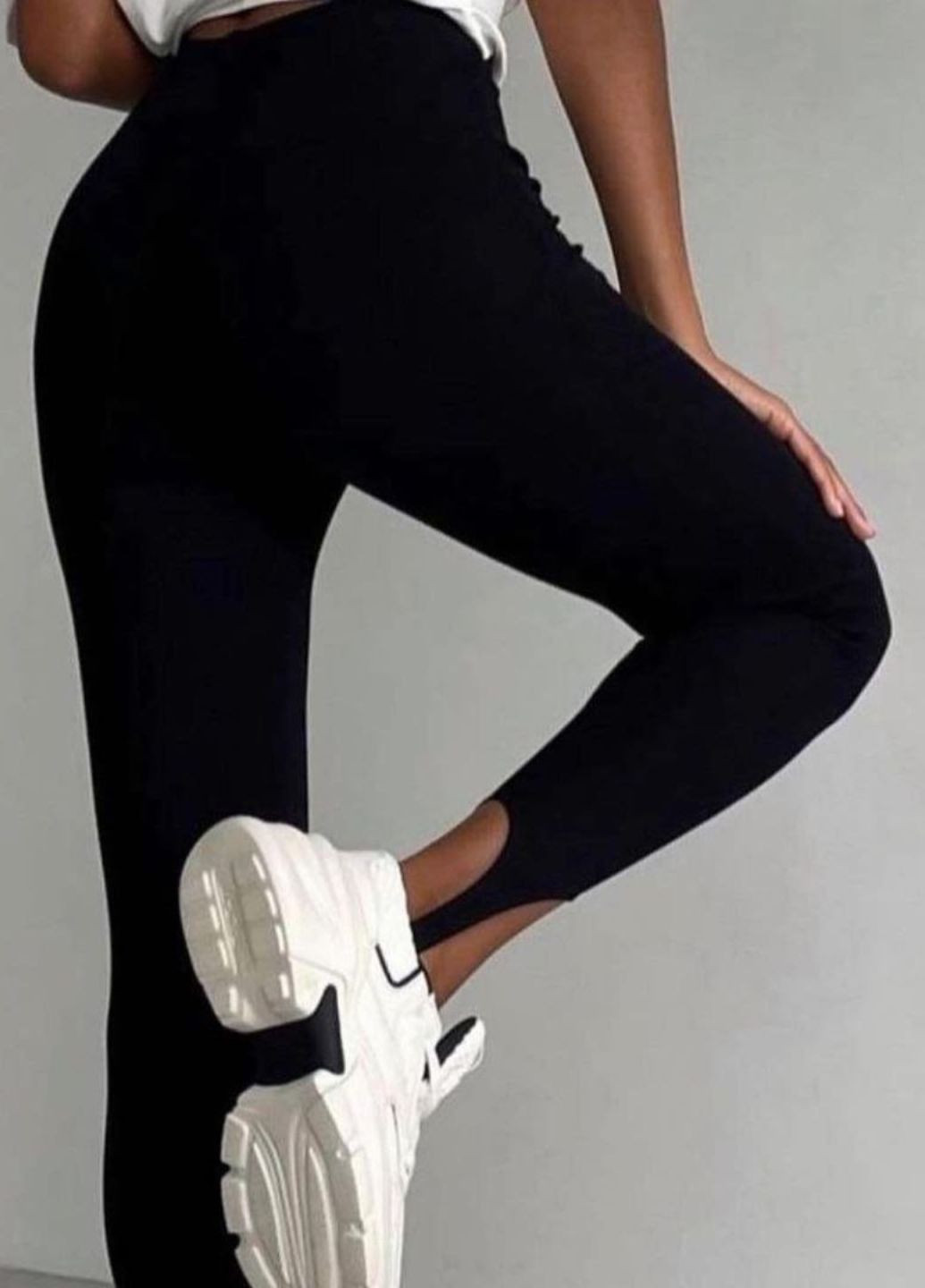 Черные демисезонные базовые леггинсы с высокой посадкой Allthings