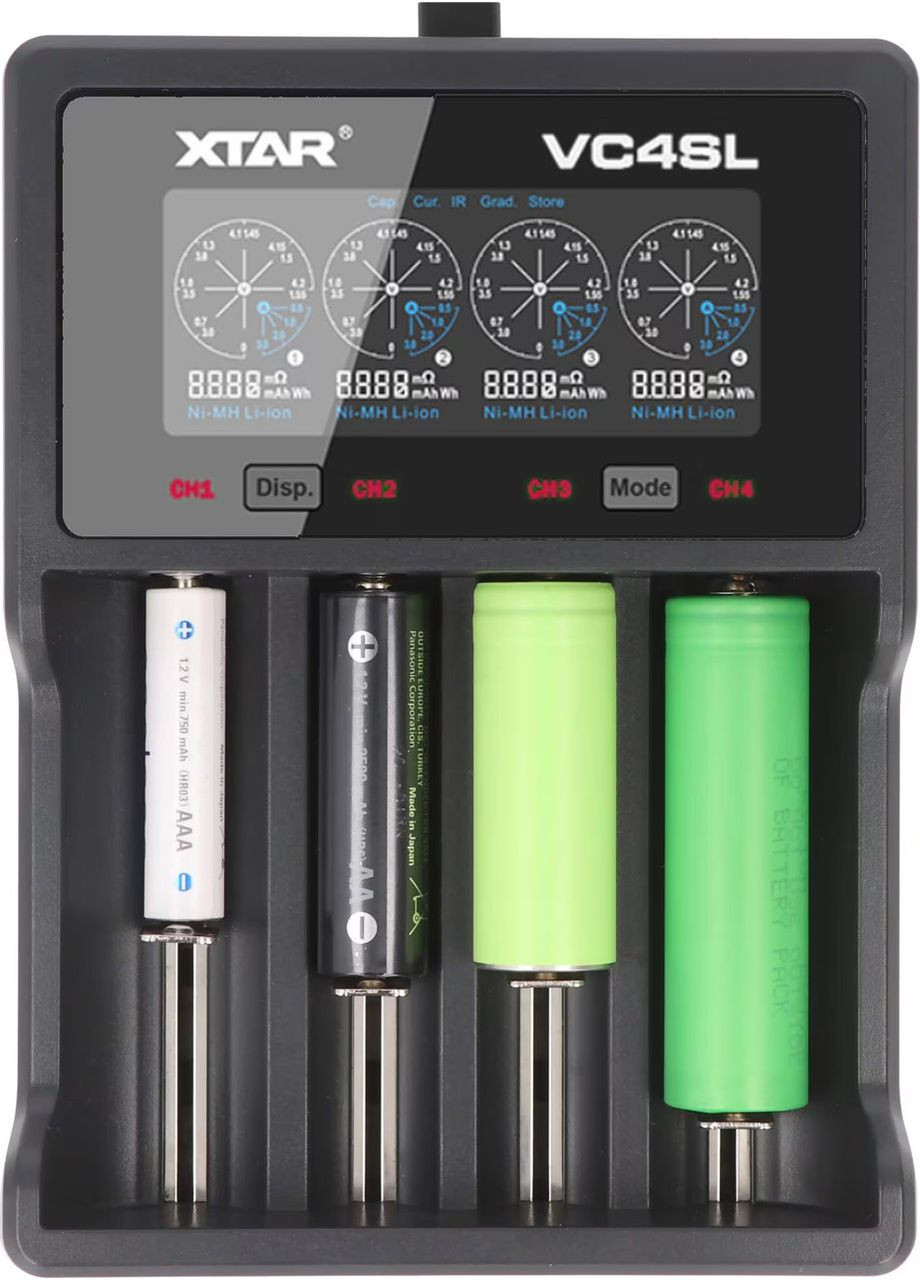 Зарядний пристрій VC4SL (Ni-Cd/Ni-Mh/Li-ion, Type-C/QC3.0/ LCD дисплей) XTAR (370968076)