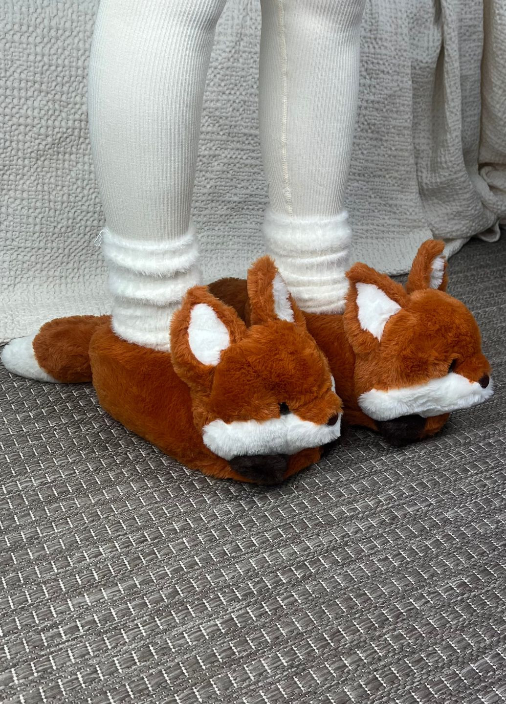 Домашние тапочки плюшевые лиса нескользящая подошва My Kigu (367179168)