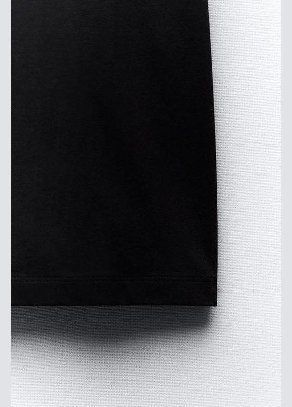 Базова чорна трикотажна футболка Zara - (327484406)