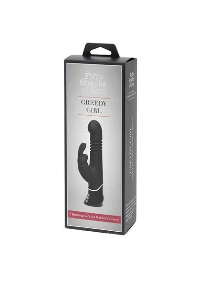 Вібратор-кролик Greedy Girl Thrusting G-Spot, 22,8 см (чорний) Fifty Shades of Grey (376222054)