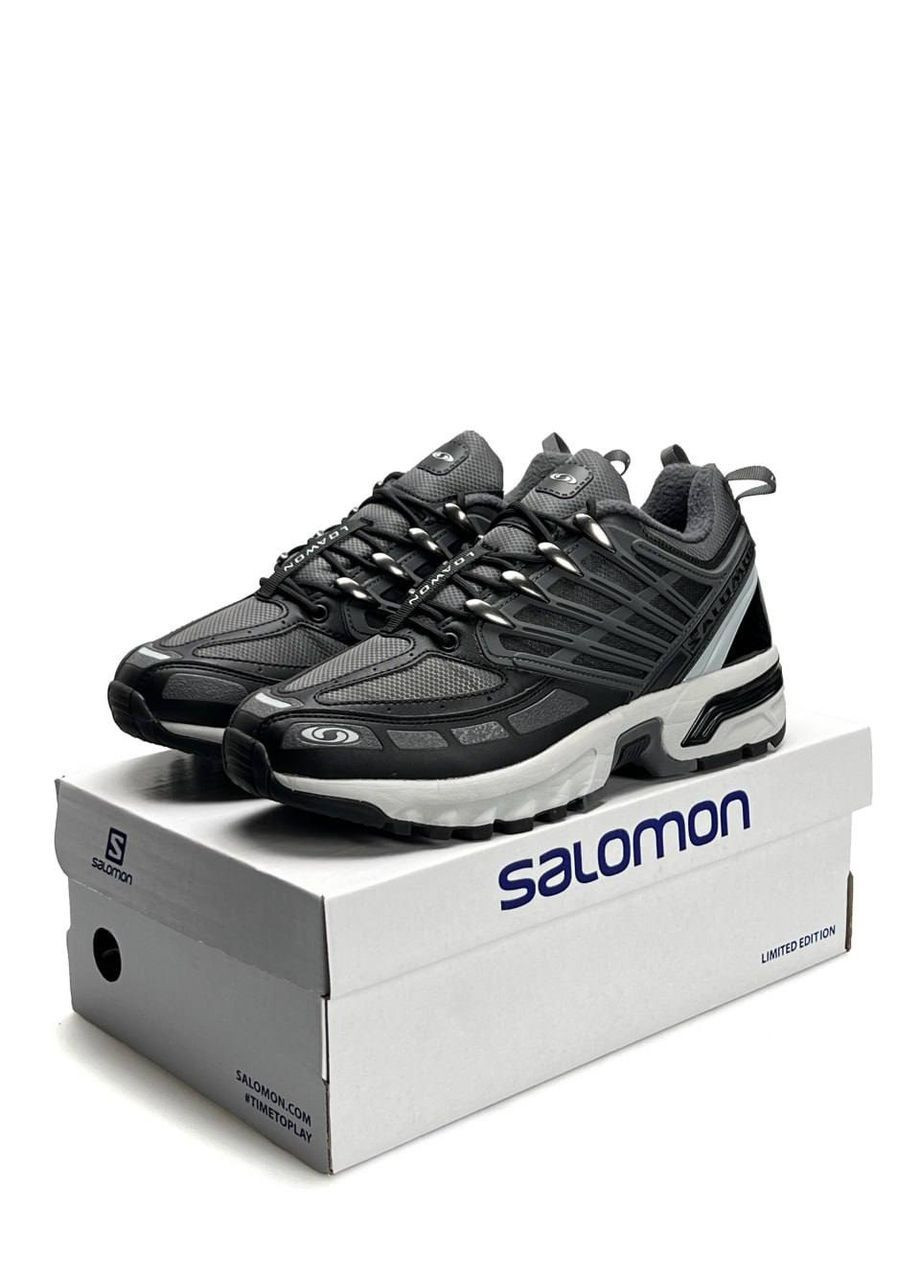 Серые демисезонные кроссовки мужские salomon No Brand ACS Pro GTX Grey Black White