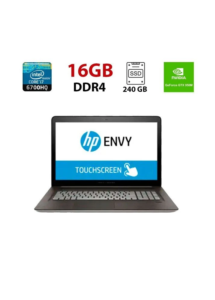 Ігровий ноутбук HP Envy 17t-n100 / 17.3" (1920x1080) TN Touch / Intel Core i7-6700HQ (4 (8) ядра по 2.6 - 3.5 GHz) / 16 GB DDR4 Hewlett Packard (398138785)