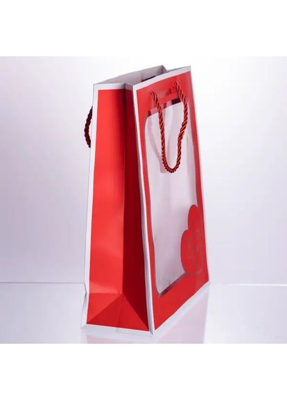 Набор подарочных пакетов из бумаги Love с окошком 12 шт 26×10×32 см HP-10359-18 Yiwu (370969230)