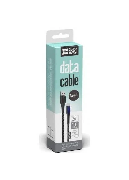 Дата кабель USB 2.0 AM to Type-C 1.0m LED black (CW-CBUC034-BK) Colorway USB 2.0 AM to USB-C 1.0m led black (388713564)
