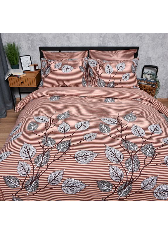 Комплект постільної білизни Бязь Gold Люкс «» Полуторний Євро 160х220 наволочки 2х40х60 (MS-820005900) Moon&Star Autumn Leaves (356114321)