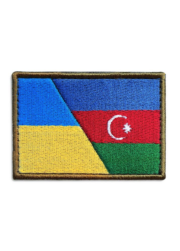 Шеврон нашивка на липучці Прапор України та Азербайджану 6х8 см IDEIA (275870315)