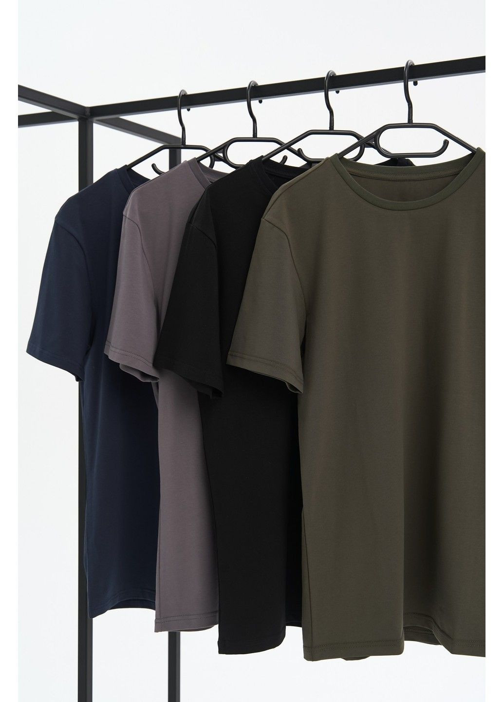 Комбинированная набор футболок мужских cotton basic 4 шт (синяя, серая, черная, хаки) Handy Wear