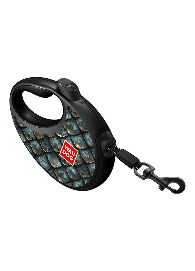 Повідець-рулетка для собак WAUDOG R-leash з контейнером для пакетів, малюнок "Луска", світловідбивна стрічка,, до 40 кг, 5 м No Brand (363197956)