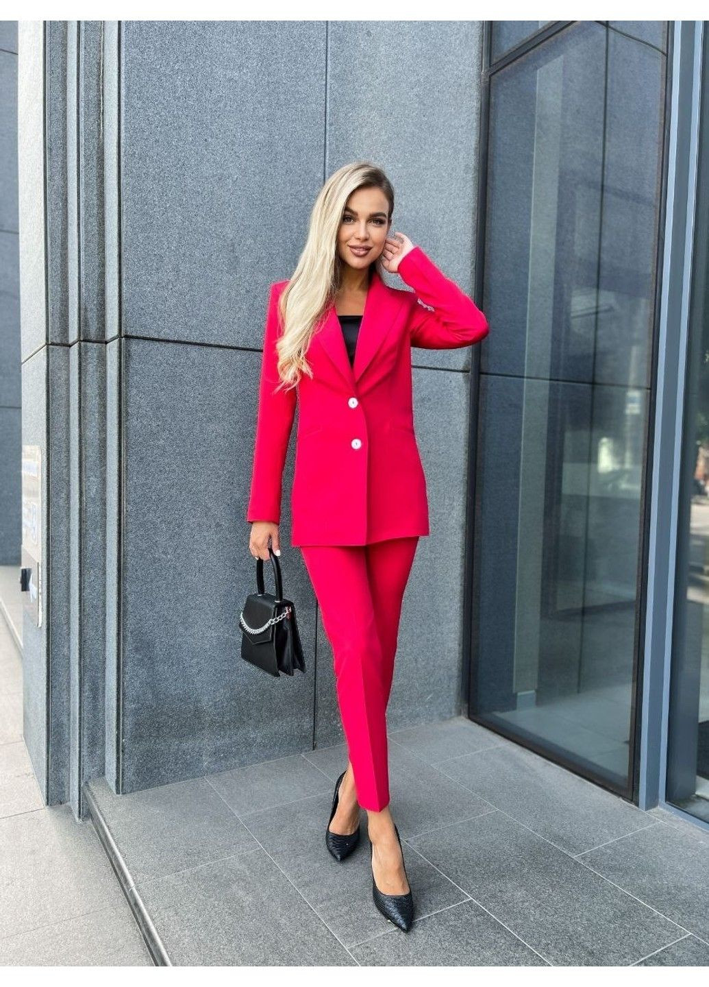 Брючний костюм Модель:КОТ_208,червоний, розмір XS No Brand (355469786)