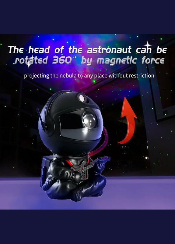 Лазерний нічник-проектор зоряного неба K1 Astronaut Black з пультом 12 х 7.5 см VHG (334305152)