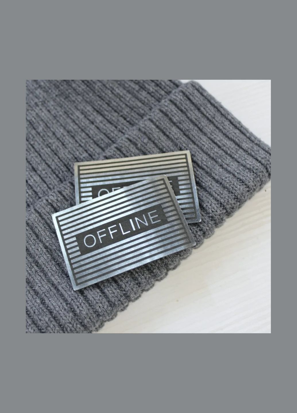 Нашивка "OffLine" графитового цвета (4309) No Brand (335812648)