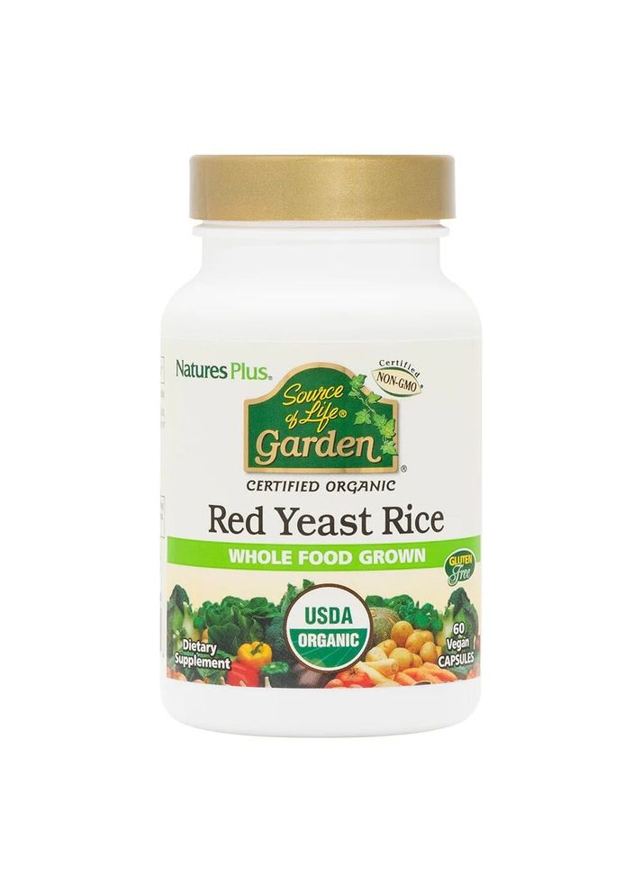 Красный дрожжевой рис Source of Life Garden Red Yeast Rice, 60 вегакапсул Natures Plus (324420204)