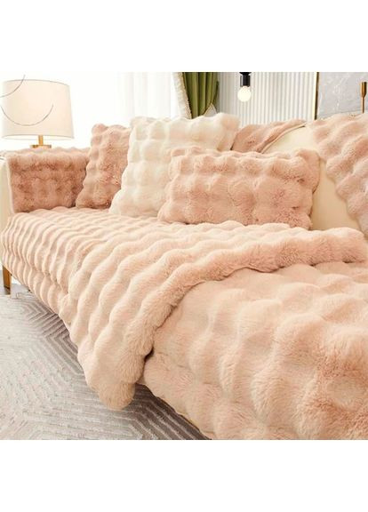 Накидка для мягкой мебели меховая Кремовый Love You (365723128)