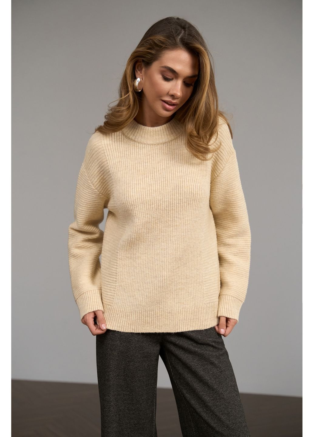 Бежевий светр з натуральної вовни 2834 Triko Bakh