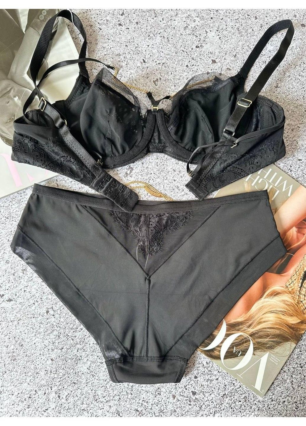 Чорний комплект нижньої білизни чорний Lanny Mode