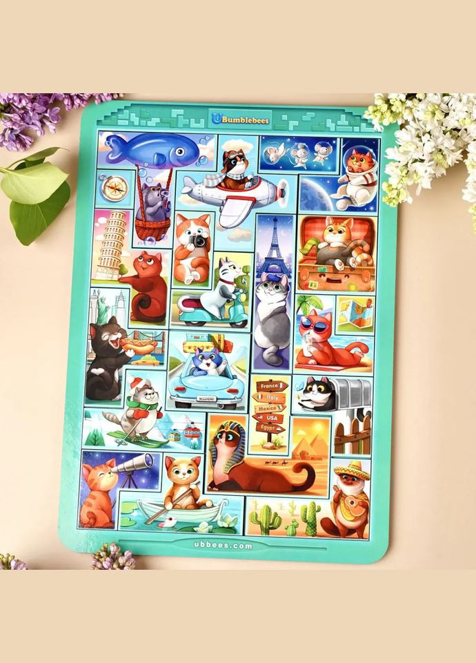 Дерев'яний сортер "Тетріс великий - Котики" (ПСД125) PSD125 No Brand (326838866)