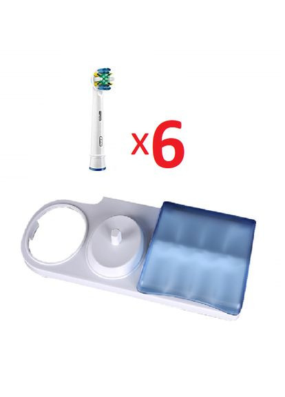 6 насадок для зубної щітки ORAL-B floss16 (EB25) + підставка з кришкою Braun (304766775)