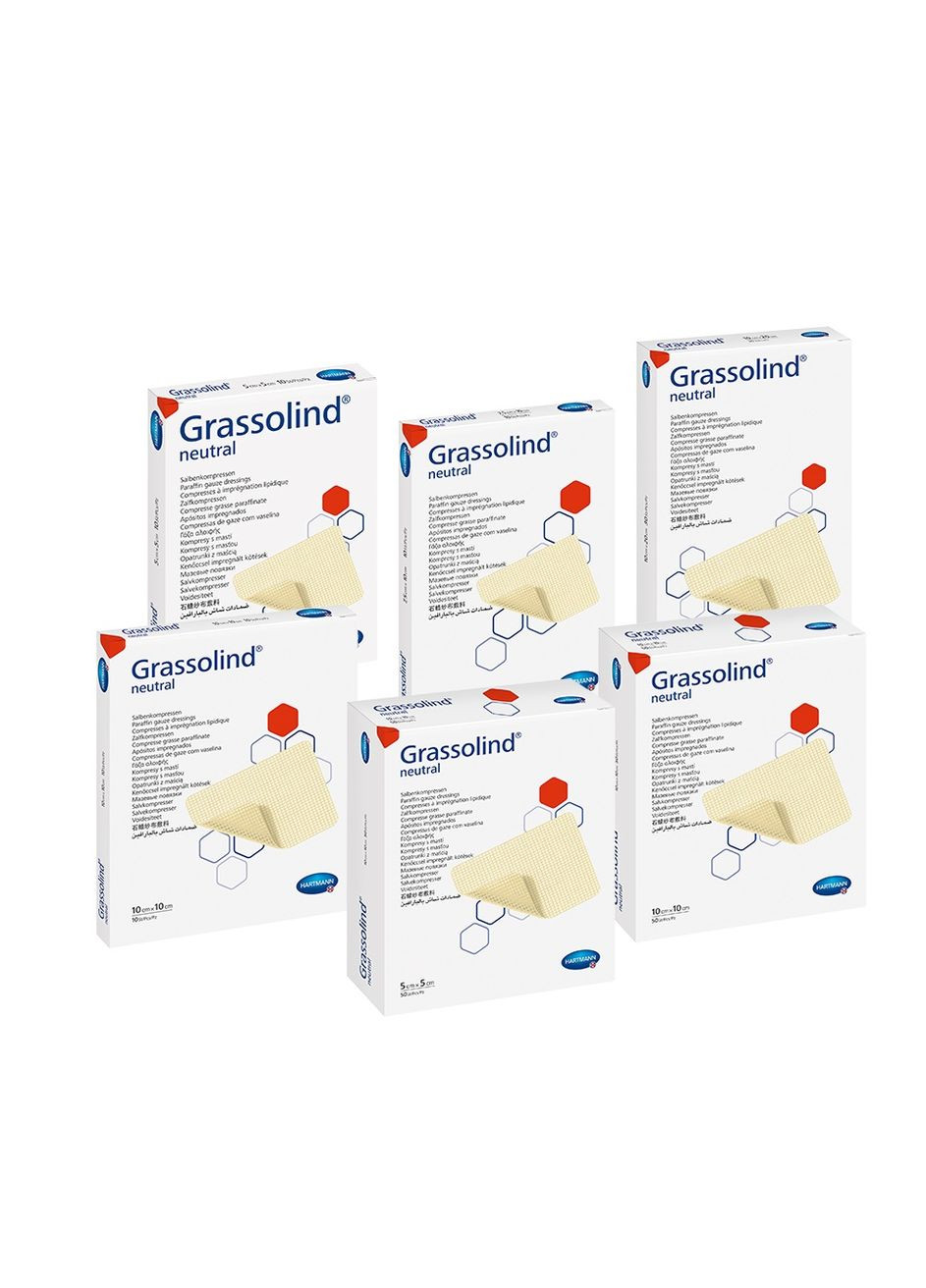 Повязка атравматическая сетчатая мазевая для ран 10см х 20см 30шт Grassolind neutral Hartmann (322722035)