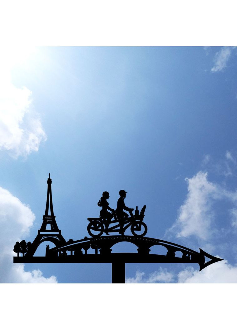 Флюгер на будинок Париж з металу 2 мм, флюгер на дах No Brand (368896353)