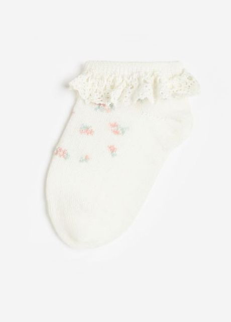 Шкарпетки короткі для дівчинки 1125763-001 молочний H&M (289354074)