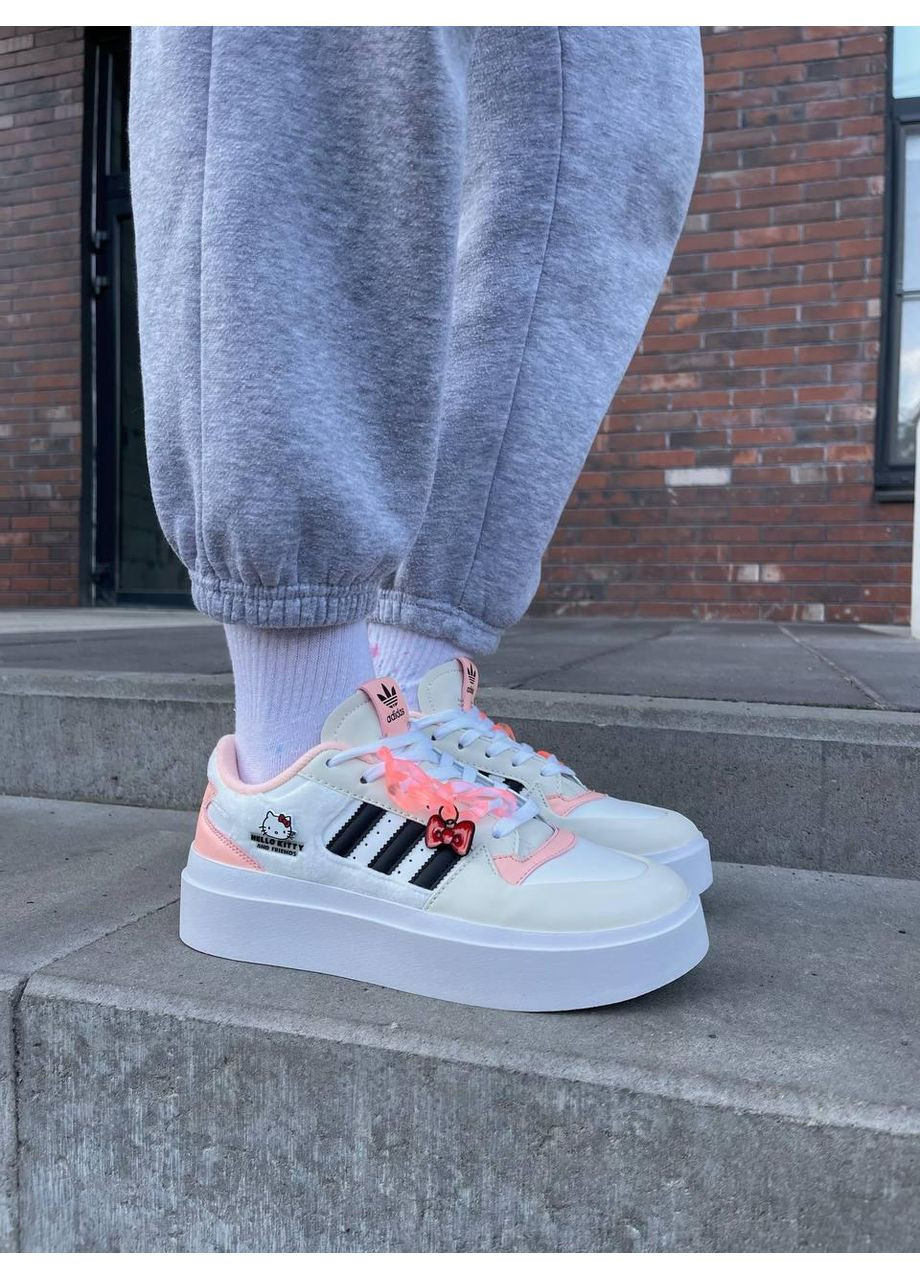 Белые демисезонные кроссовки мужские adidas forum bonega x hello kitty адидас форум No Brand