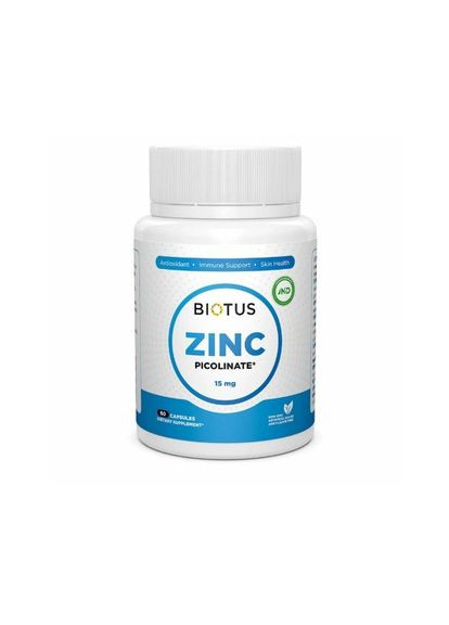 Цинк пиколинат, Zinc Picolinate,, 15 мг, 60 капсул (BIO530463) Biotus (266039102)