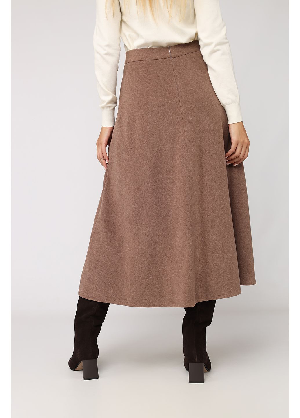 Спідниця трапеція жіноча колір темно-коричневий CB-00282909 Yuki (361305671)