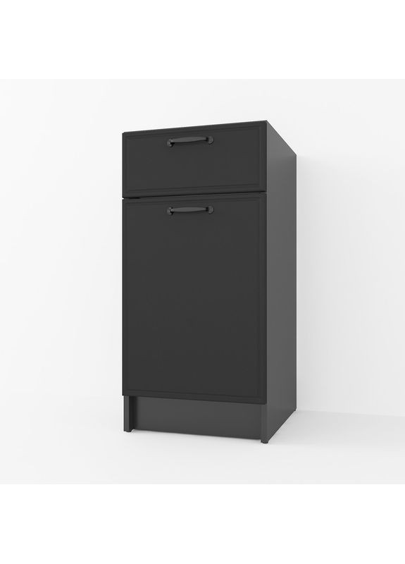 Тумба з шухлядою для кухні (без стільниці), кухонна тумба, нижній модуль 400 мм С-054 Білий — Чорний No Brand (371910371)