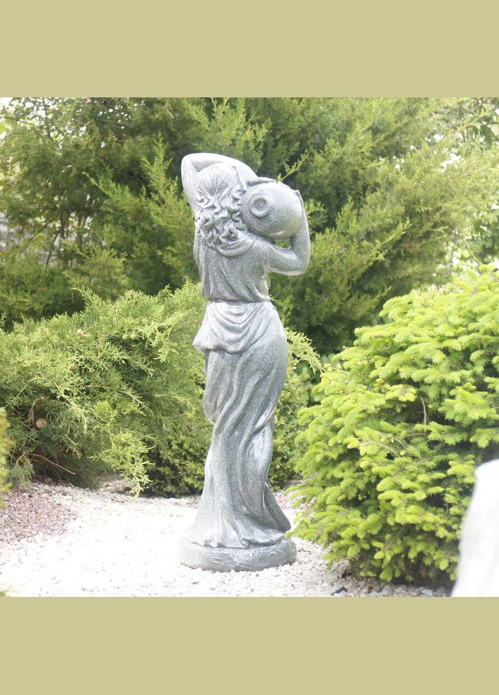 Садовая скульптура Дама с кувшином зеленый гранит 84х23х29 см (ССПГ008842) Гранд Презент (285720627)