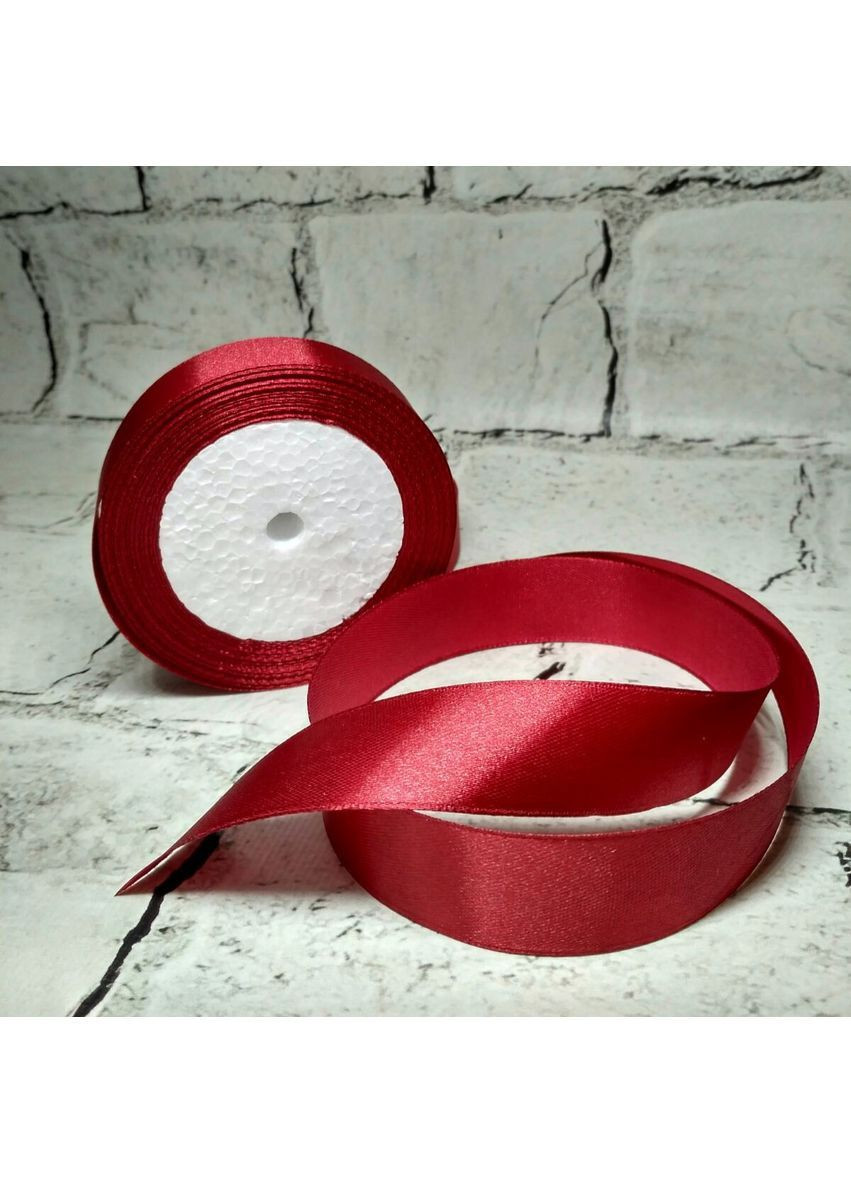 Стрічка атласна 2.5 см 23 метри Марсала No Brand (370188051)