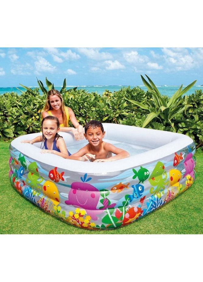 Бассейн детский надувной Голубая лагуна 159x159x50 см (57471) Intex (365544024)