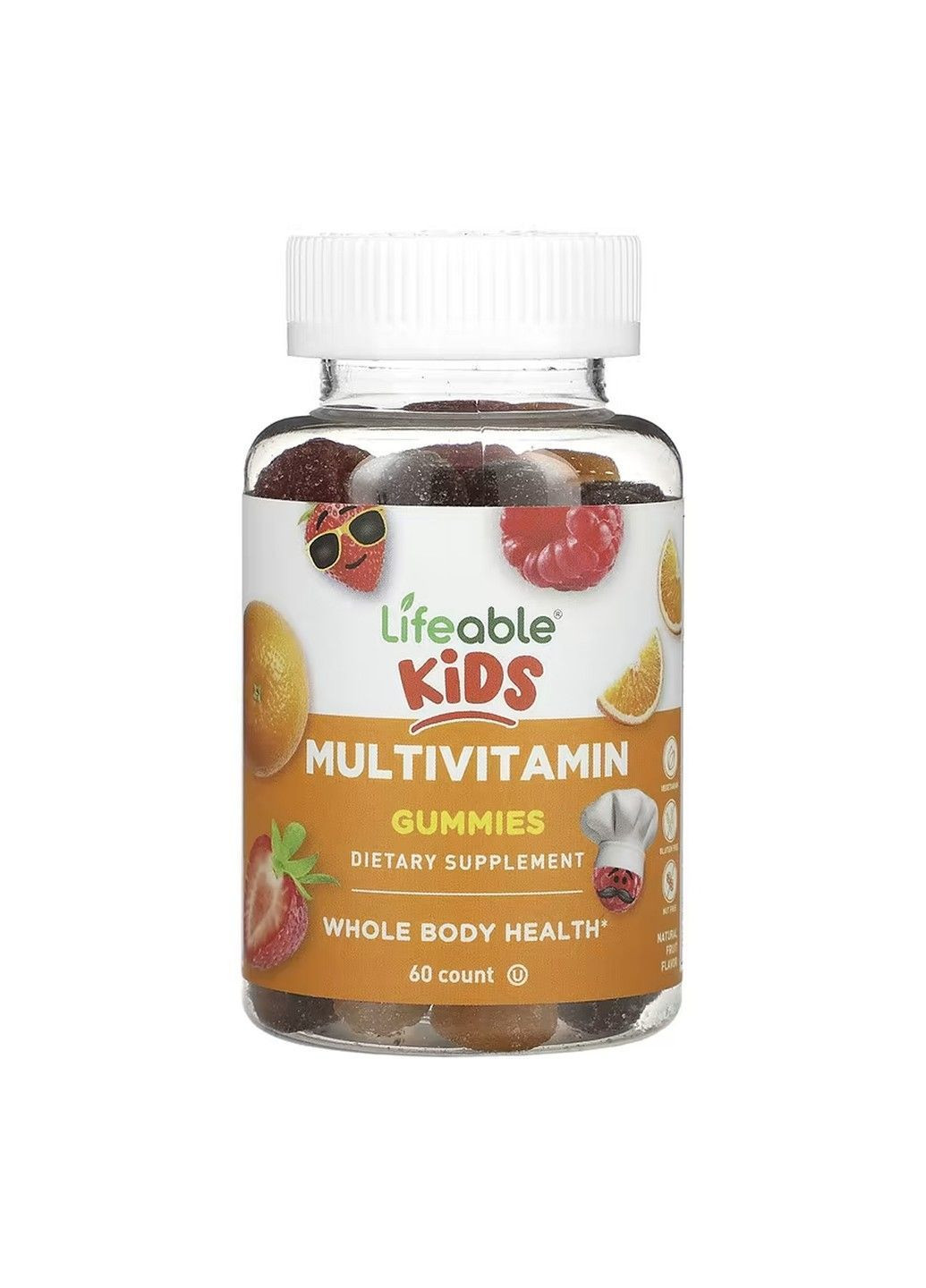 Multivitamin Kids, мультивітаміни для дітей, 60 жувальних таблеток Lifeable (370162498)