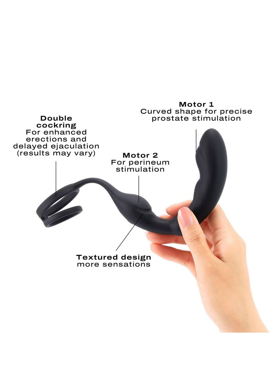 Массажер простаты P-Ring с эрекционным кольцом и пультом ДУ Dorcel (303895360)