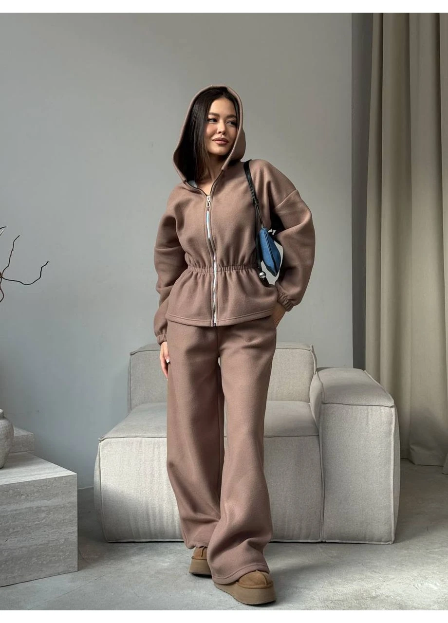 Жіночий теплий костюм з флісу кавового кольору 36274 Fashion (372464172)