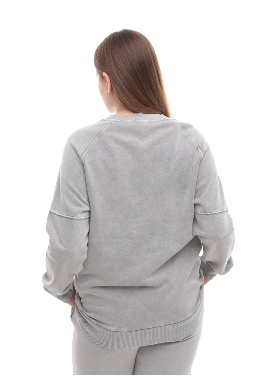 Серый свитшот женский серый с варкой на тонком флисе MDG варенка (302879200)