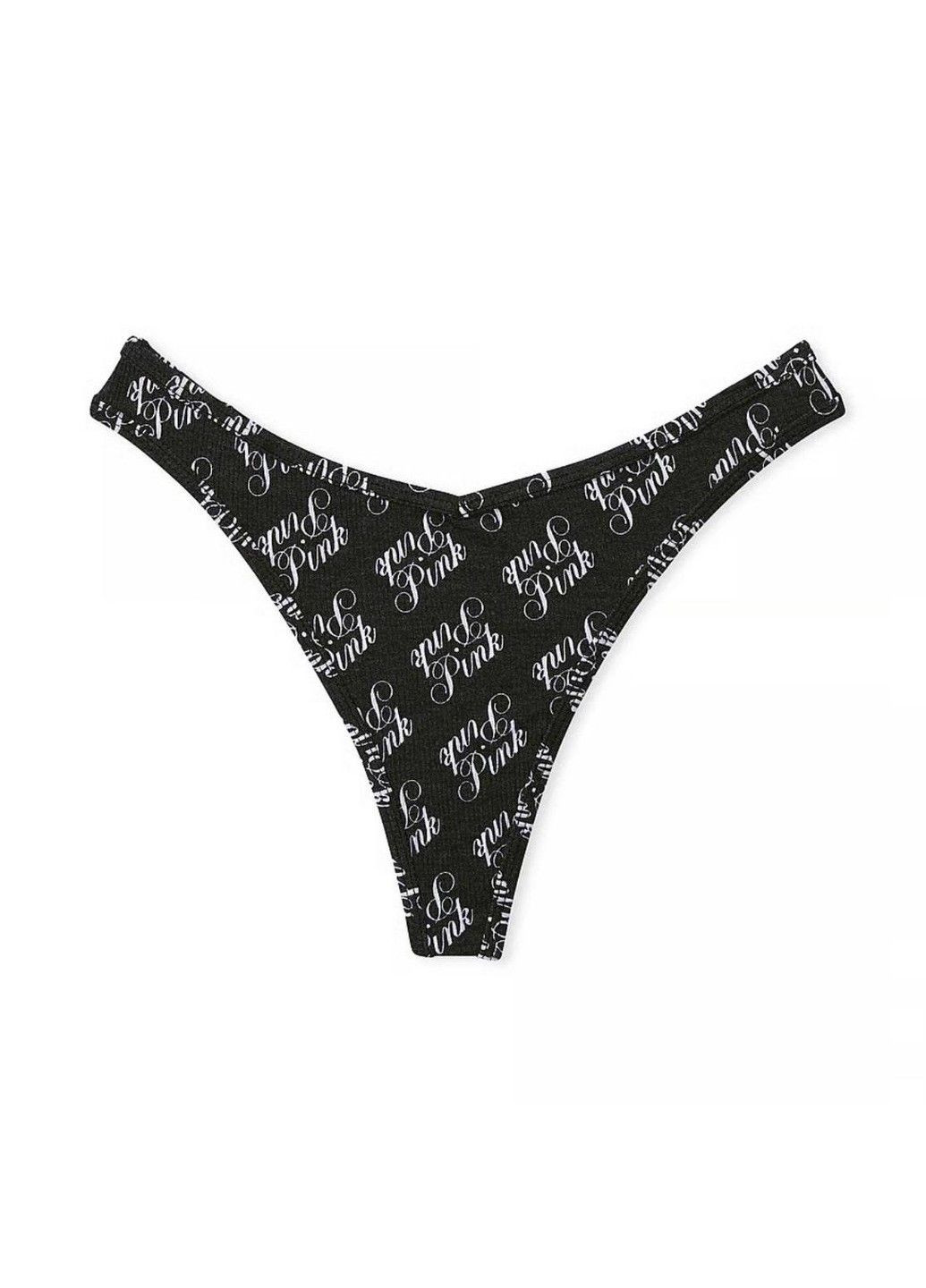 Трусики-стринги женские PINK черные XS Victoria's Secret (316659267)