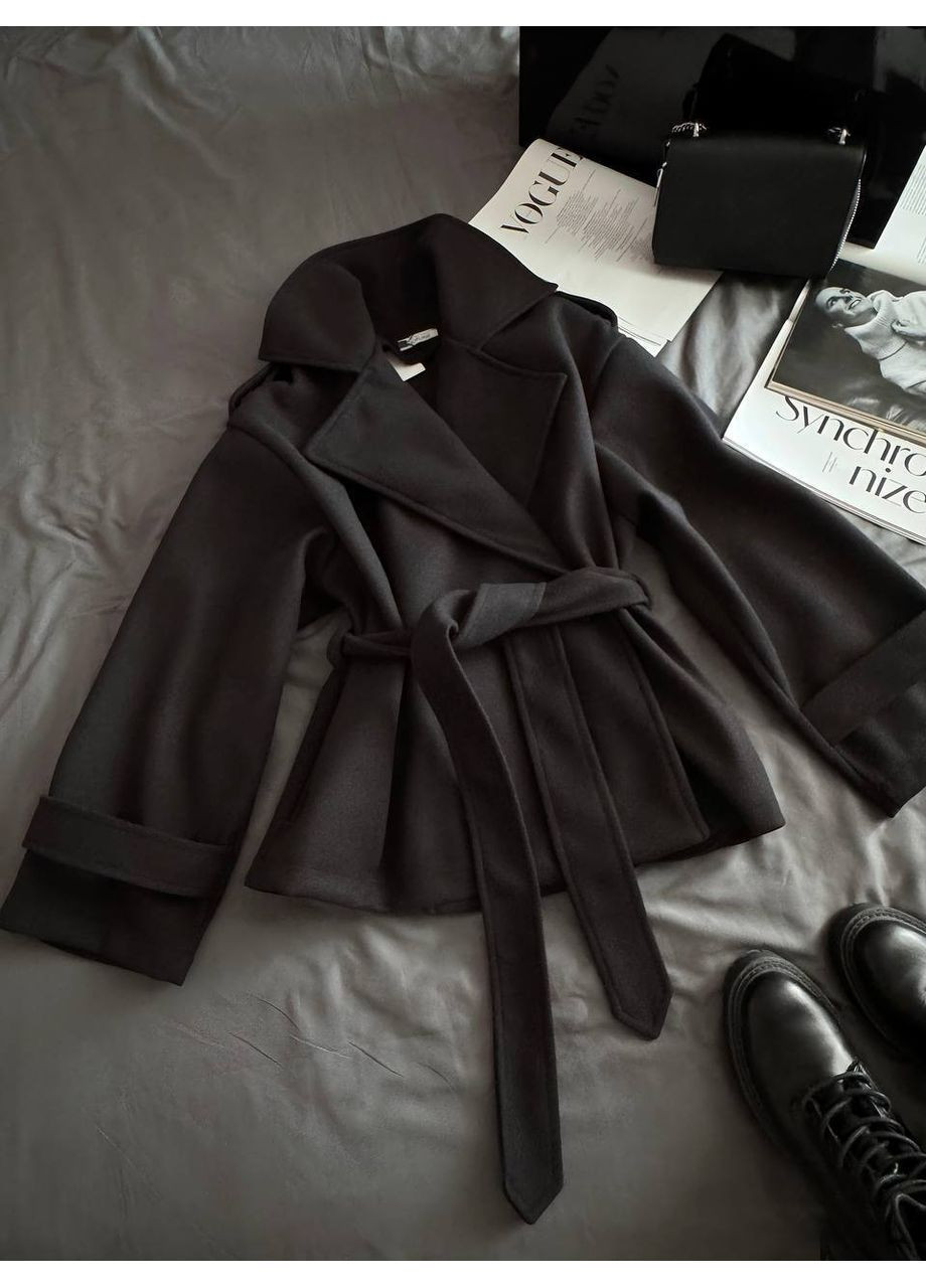 Чорне демісезонне Тренч-пальто кашемір Україна