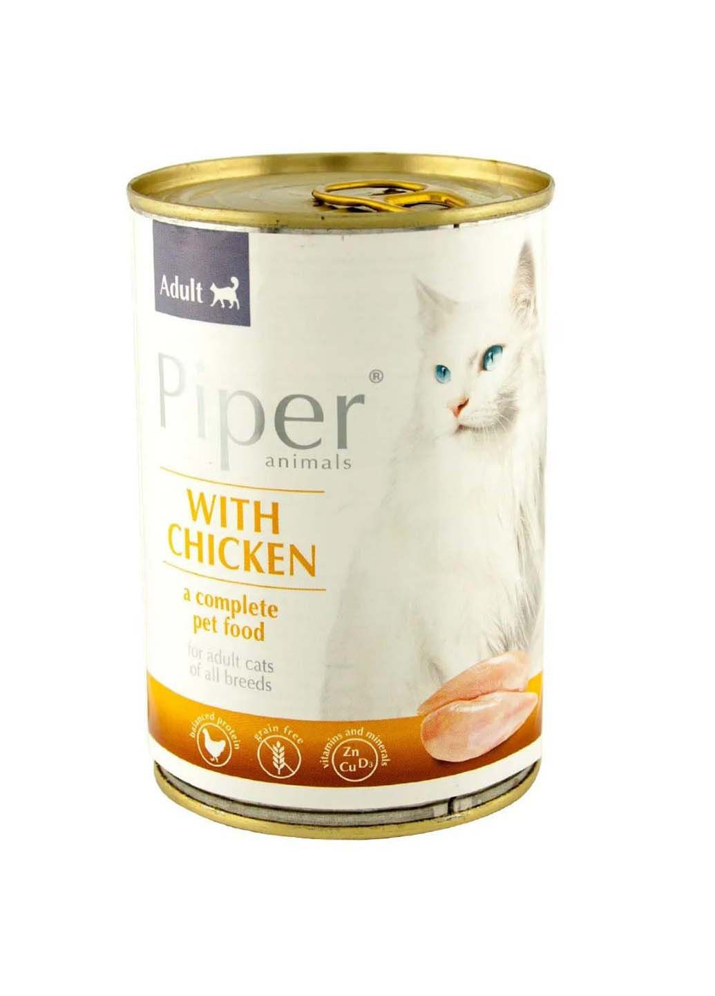 Консерва для дорослих котів PIPER Adult Chicken з куркою 400 г Dolina Noteci (286472784)