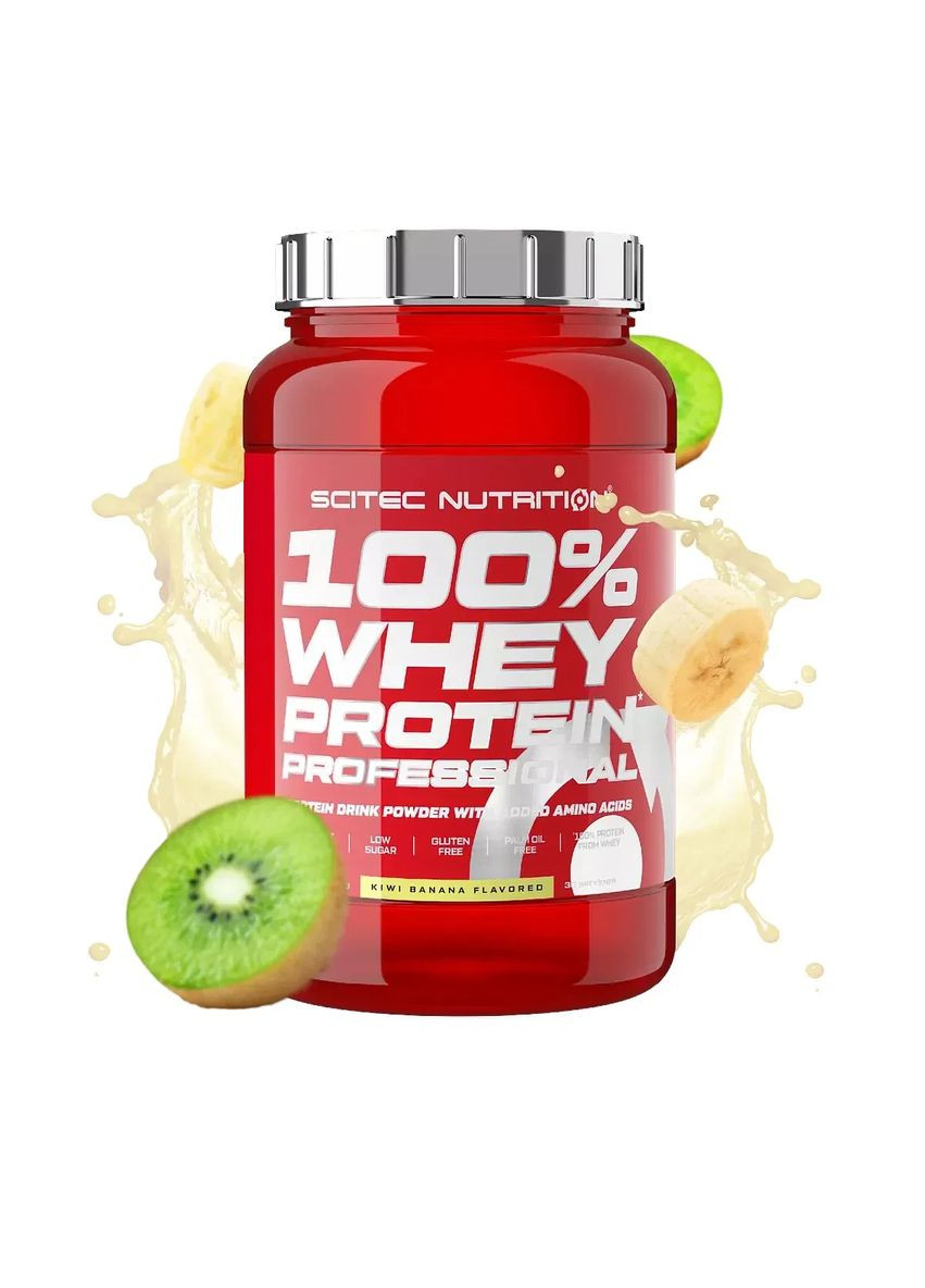 Сироватковий протеїн 100% Whey Protein Professional, ківі-банан, 920 г Scitec Nutrition (364357391)