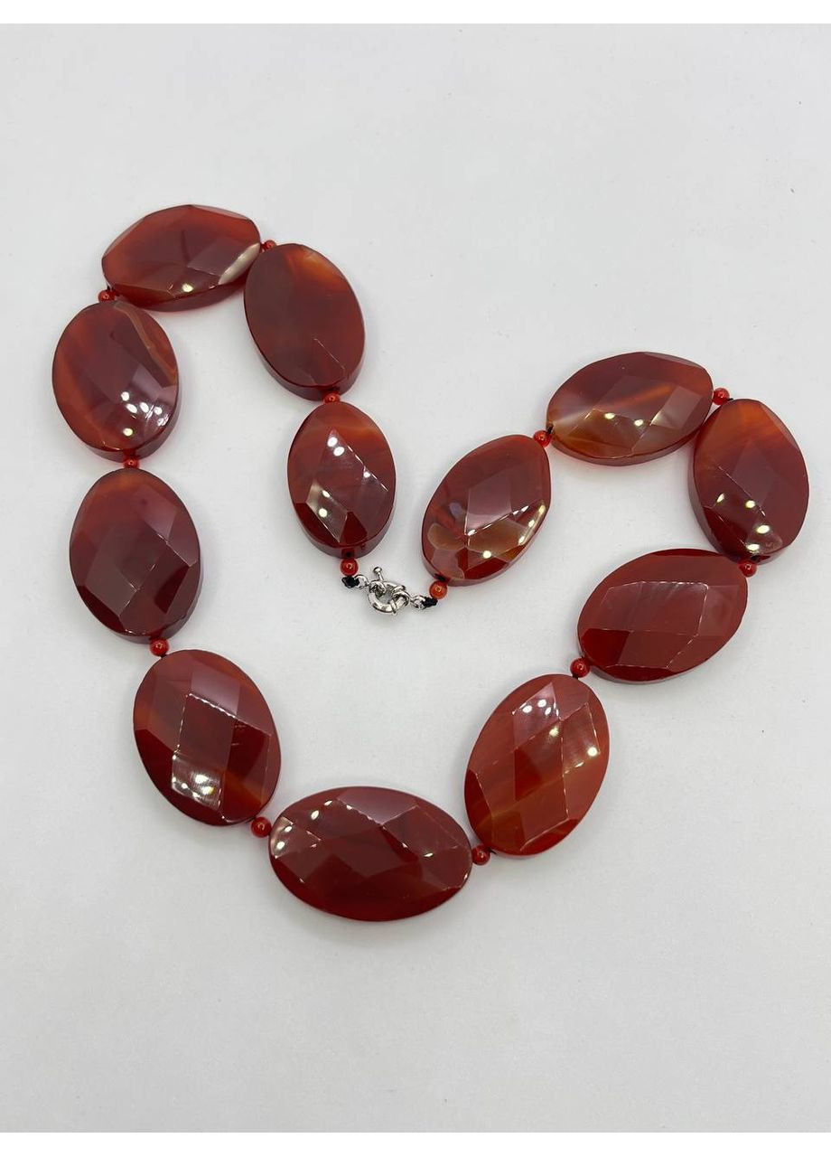 Бусы Агат Сердолик 50 см Коричневый (10291) No Brand (356109179)