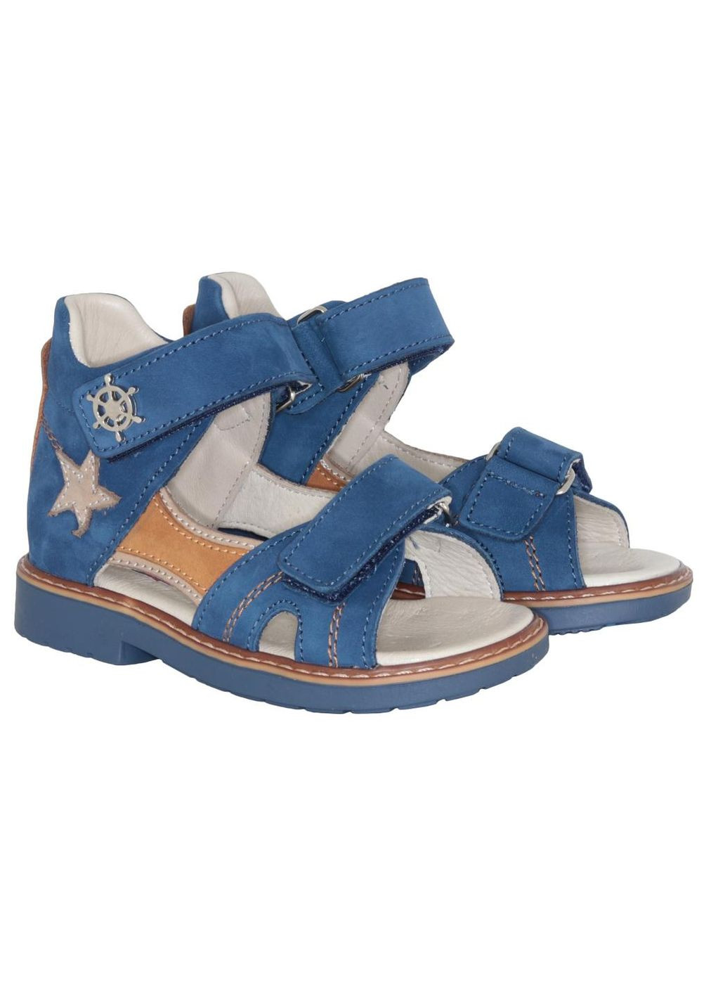 Cандалії 2001 для хлопчиків синьо-коричневі, нубук. Розмір Topitop (366875495)