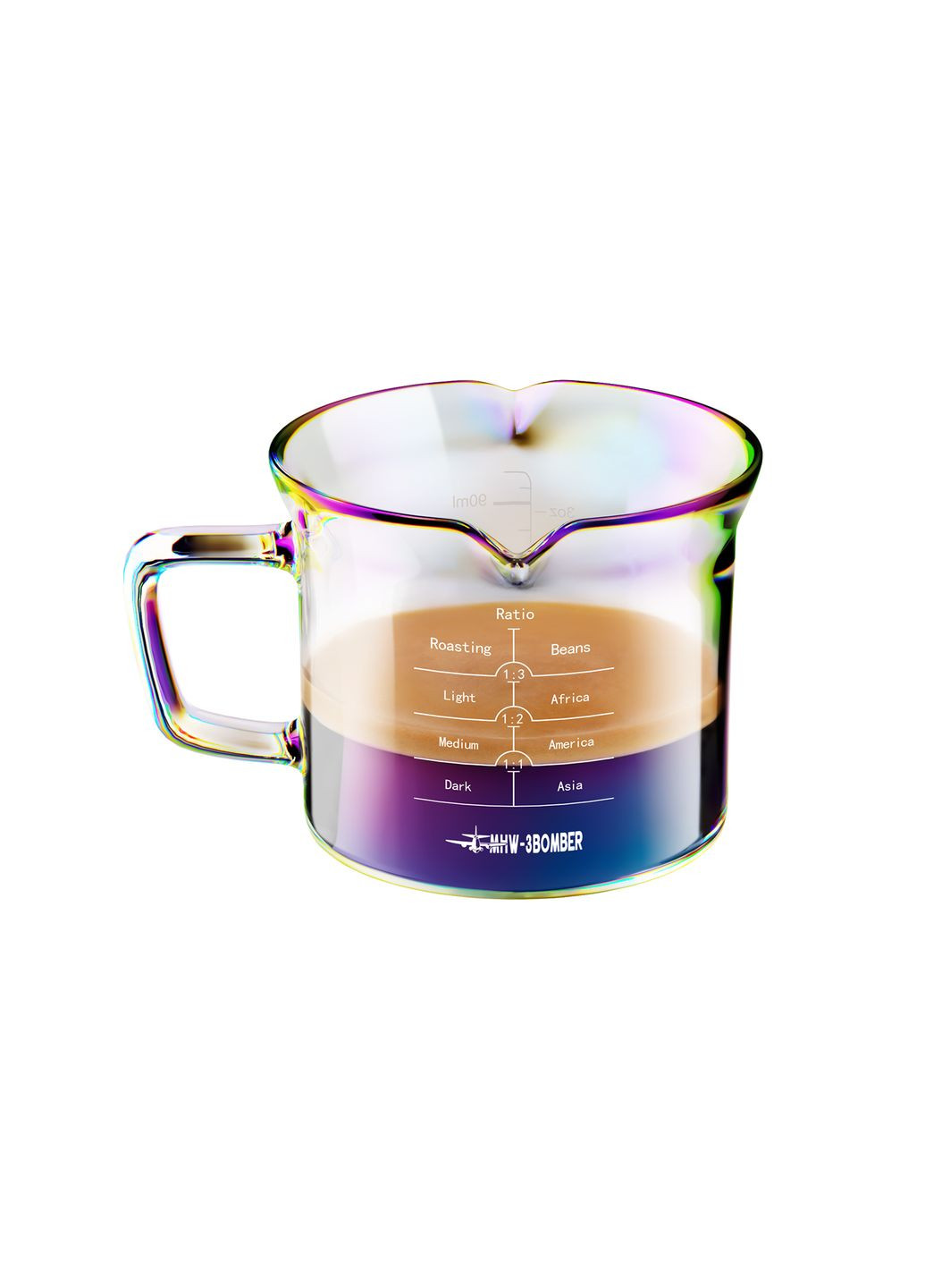 Мірна скляна ємність з подвійним носиком для еспресо Glass Measuring Cup 120 мл Мультиколор (G6588C-OS) MHW-3BOMBER (361308359)