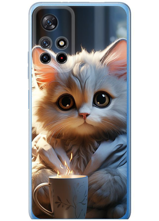 Силиконовый чехол 'White cat' для Endorphone Xiaomi Redmi Note 11T 5G (372473894)