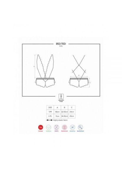 Боді 853-TED-3 Teddy red S / M, Червоний, L/XL Obsessive (303894546)