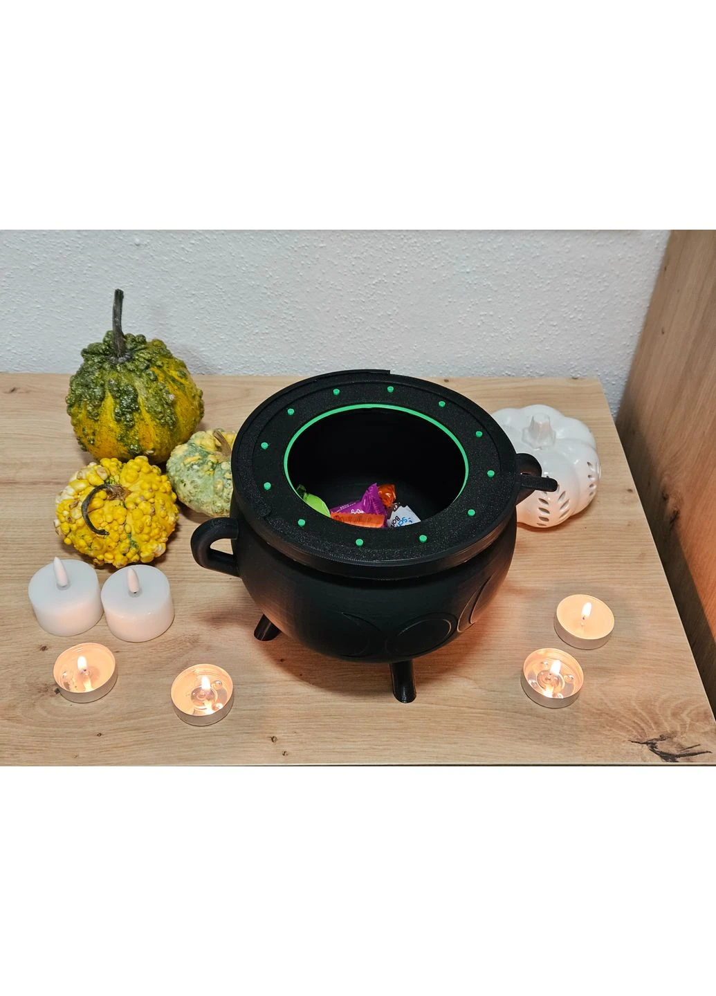 🎃🫕 Рождественско-Хэллоуинский котел «Halloween Cauldron Candy Bowl» — 3D-печатный контейнер для конфет / декор (FDM технология) No Brand (389306961)