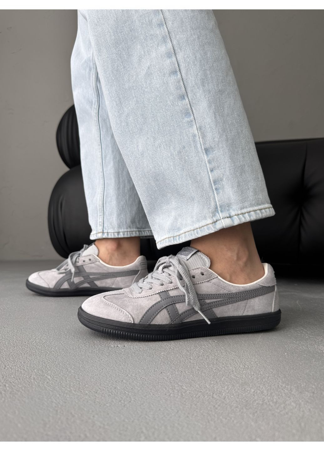 Серые демисезонные кроссовки мужские asics onitsuka tiger tokuten grey асикс онитцука тайгер No Brand