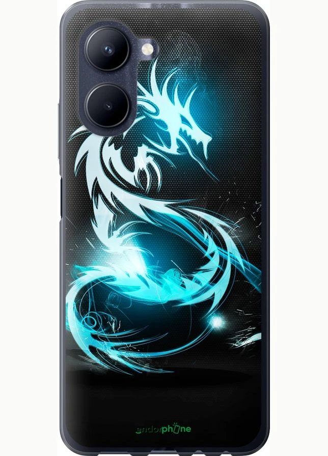 Чехол на Realme C33 Бело огненный дракон "113u-2870-70447" Endorphone (363276964)