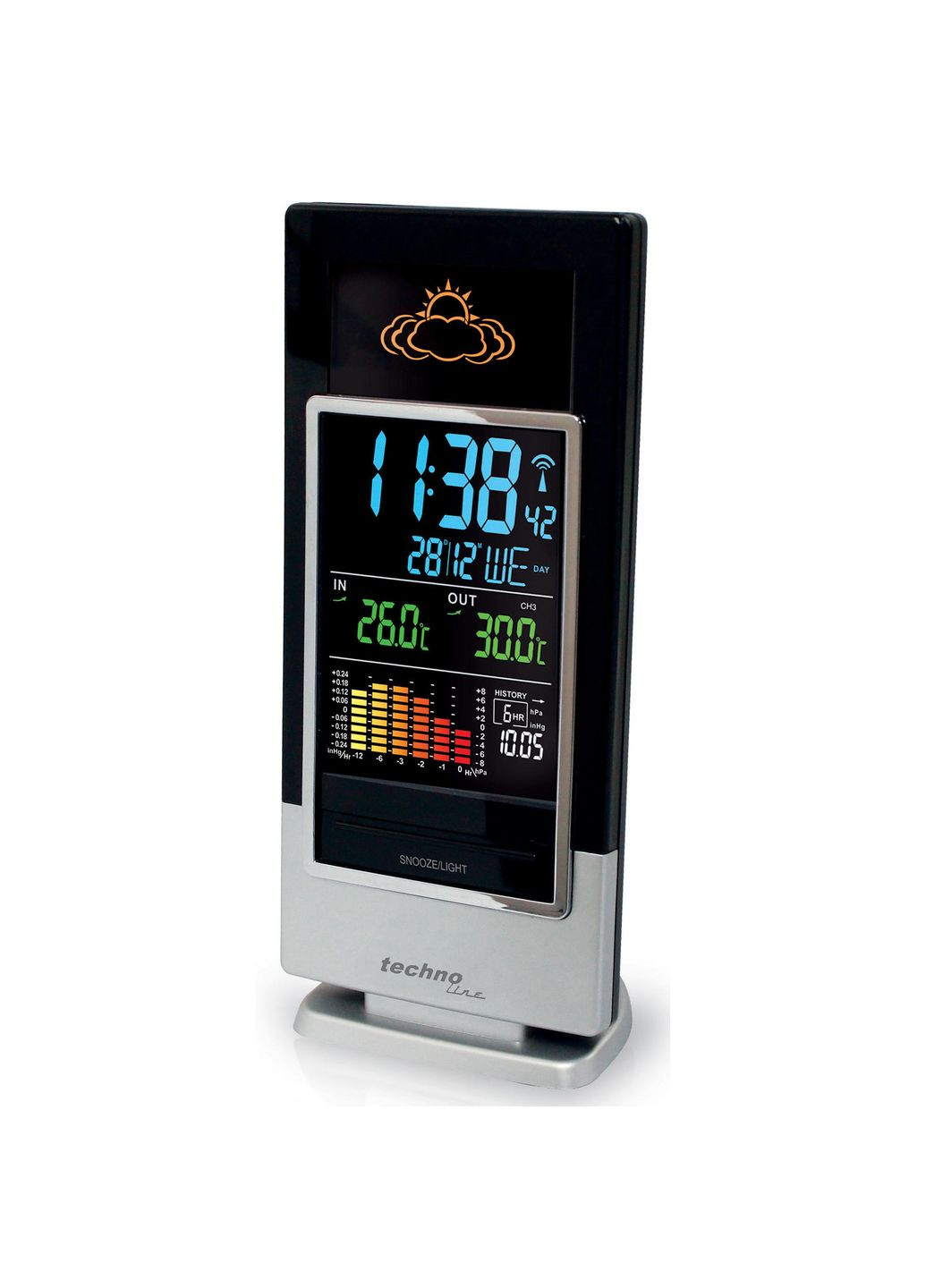 Метеостанция с беспроводным датчиком WS6502 Black/Silver (WS6502) Technoline (315341884)