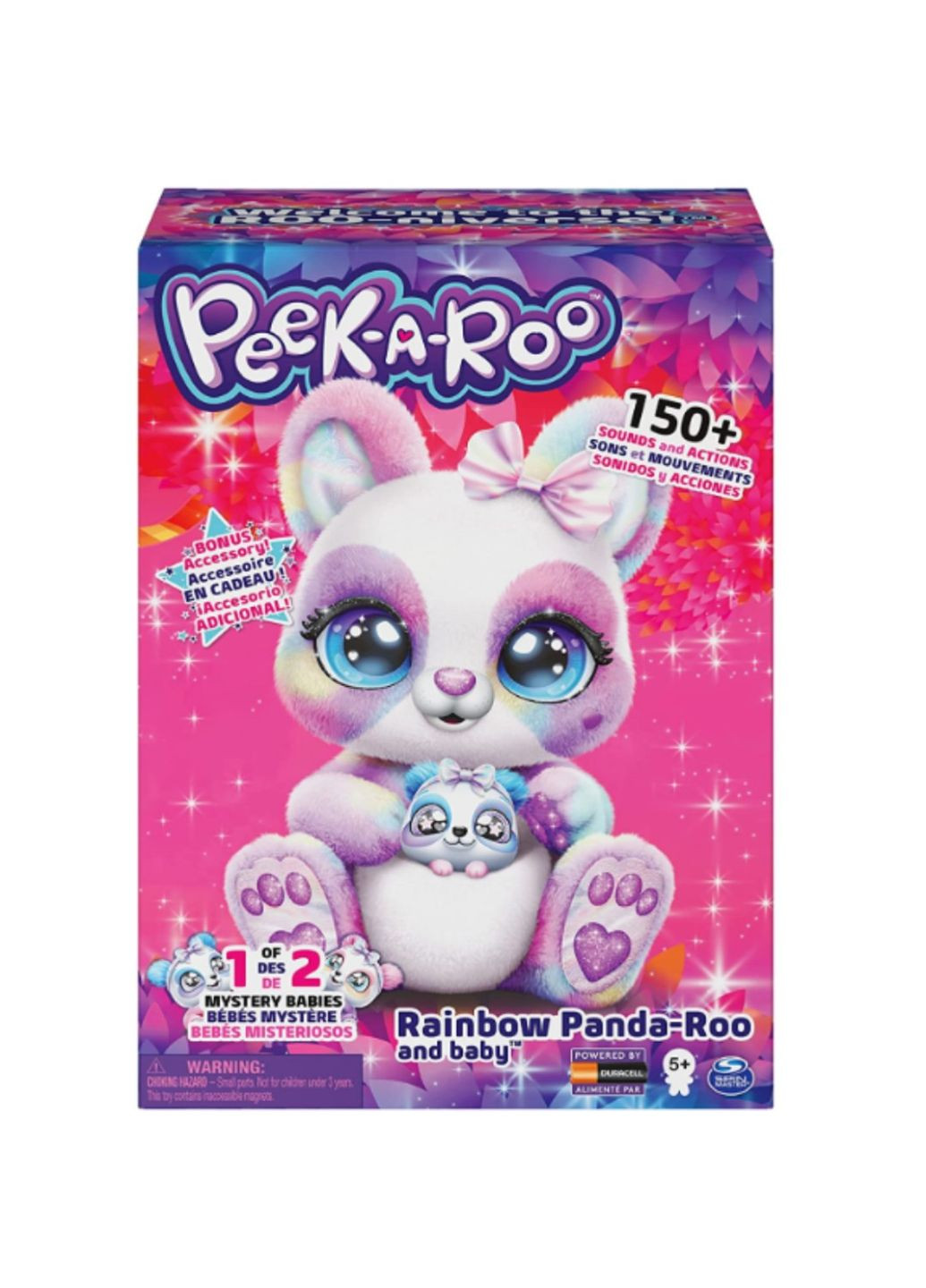 Интерактивная радужная плюшевая панда Мама-Ру с малышкой Ру Peek-A-Roo Spin Master (330827027)